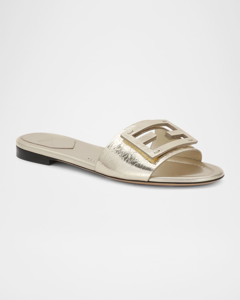 FF Tube Metallic Medallion Flat Sandals