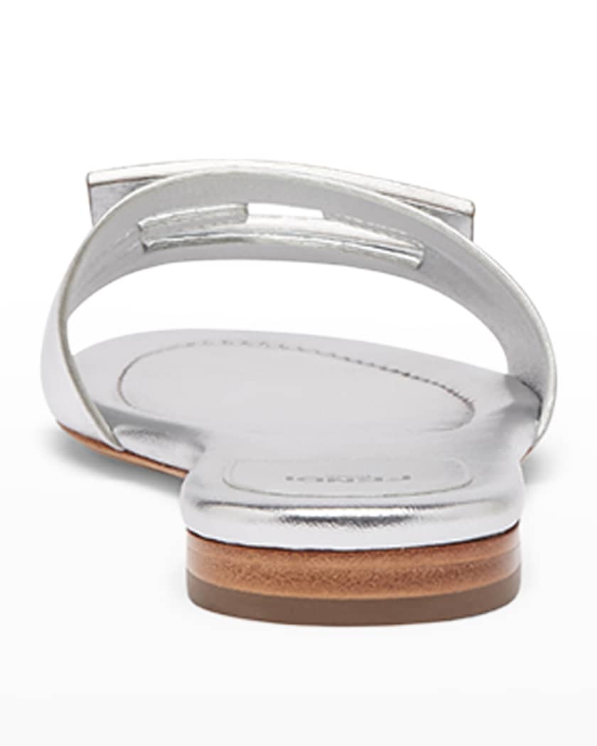 FF Tube Metallic Medallion Flat Sandals