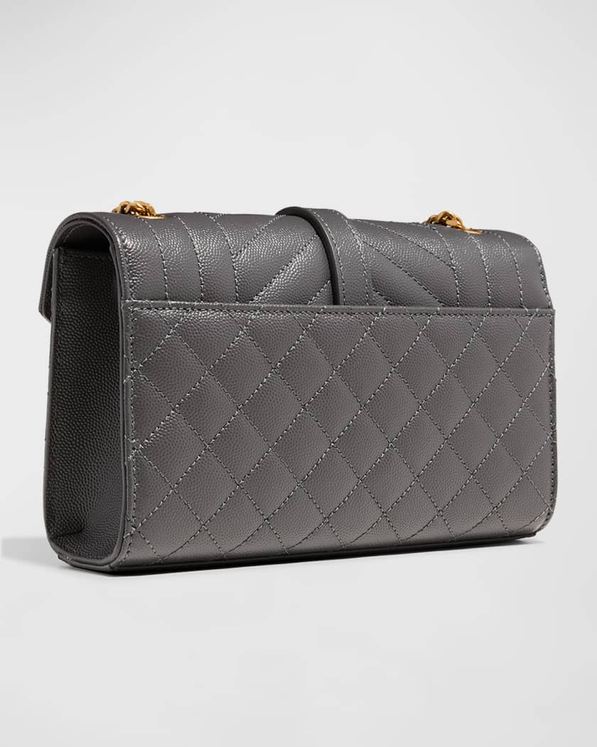 New YSL Small Leather Quilted Envelope Chain Crossbody Double Flap Saint  Laurent
