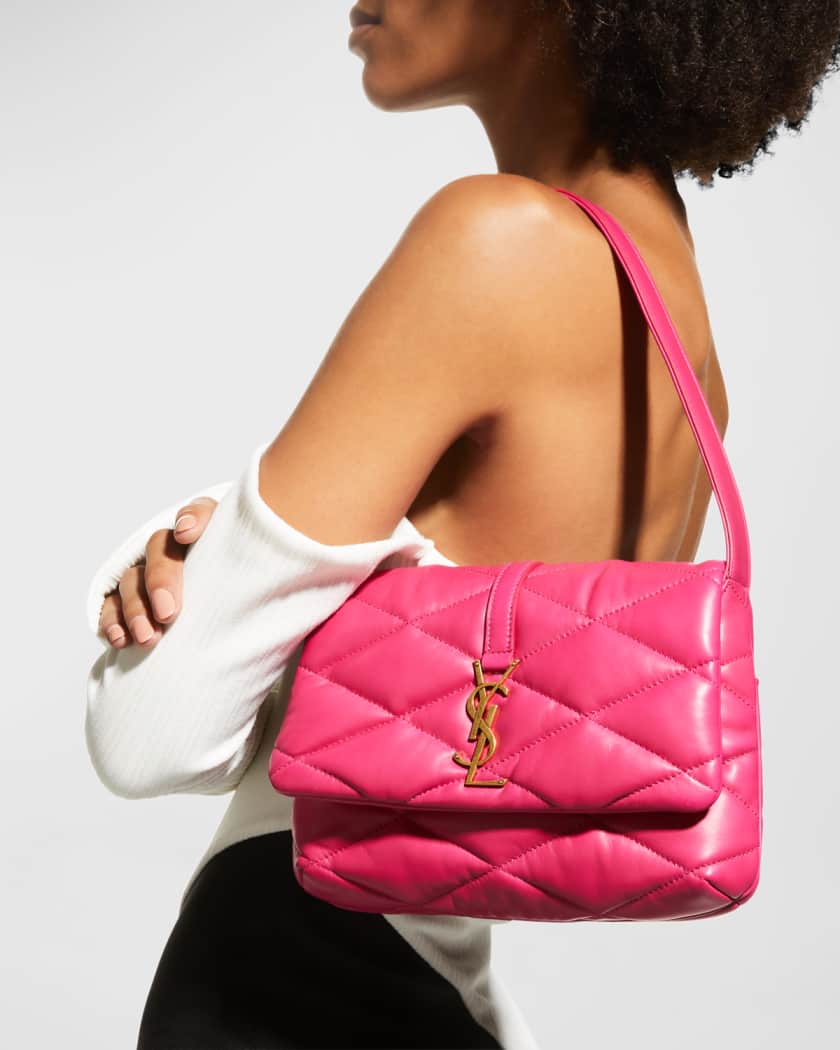 Saint Laurent Small Monogram Quilted Leather Bag in Pink