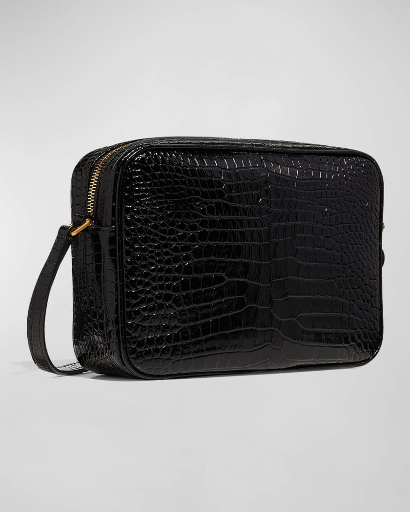 Lou camera bag in crocodile embossed leather clearance