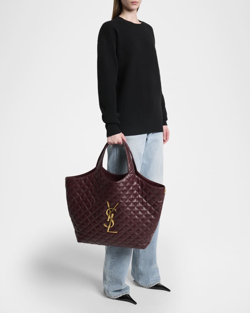 Saint Laurent Icare Maxi Quilted Lambskin Shopping Tote Bag