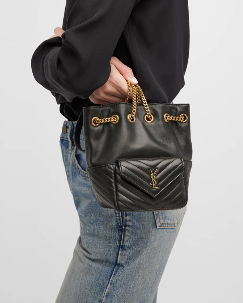 JOE MINI BUCKET BAG IN QUILTED LAMBSKIN, Saint Laurent