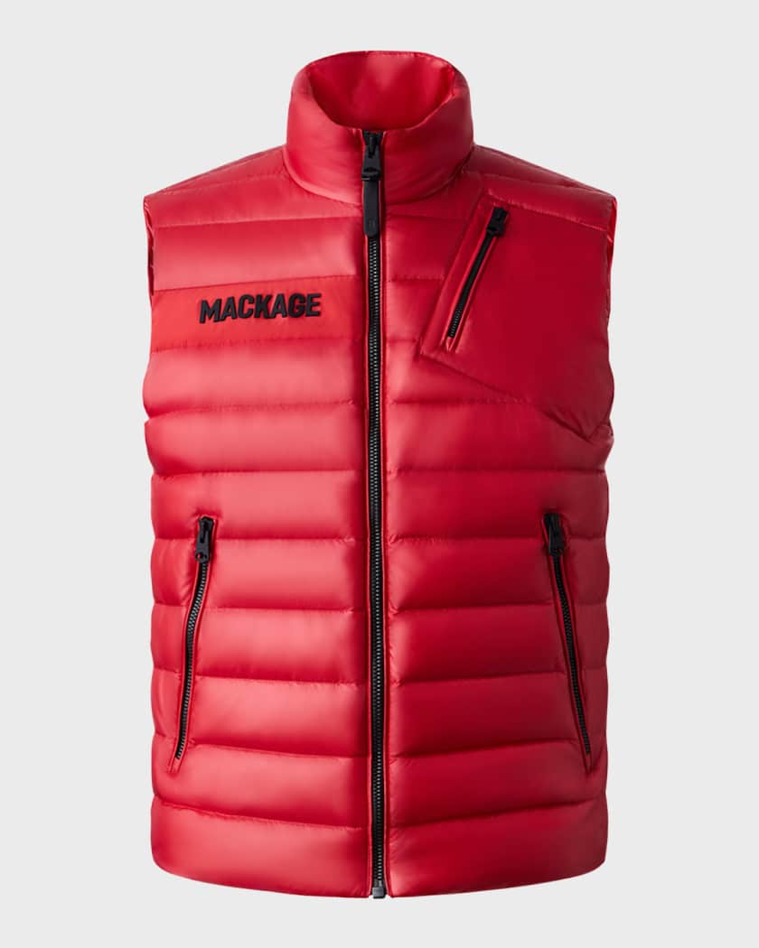 Red moncler vest mens top