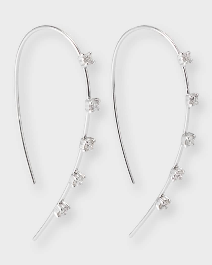 Lana Small Flat Diamond Hoop Earrings White Gold