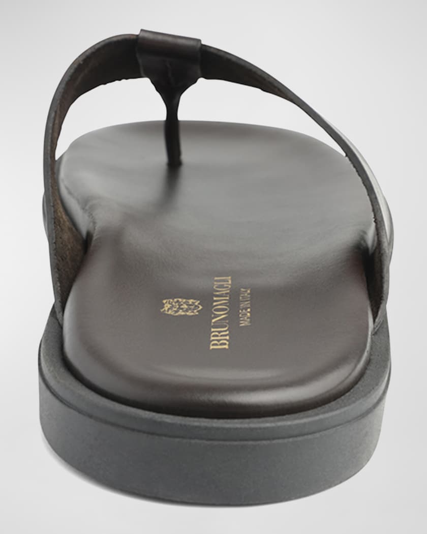 Bruno Magli Men s Romania Leather Thong Sandals Neiman Marcus
