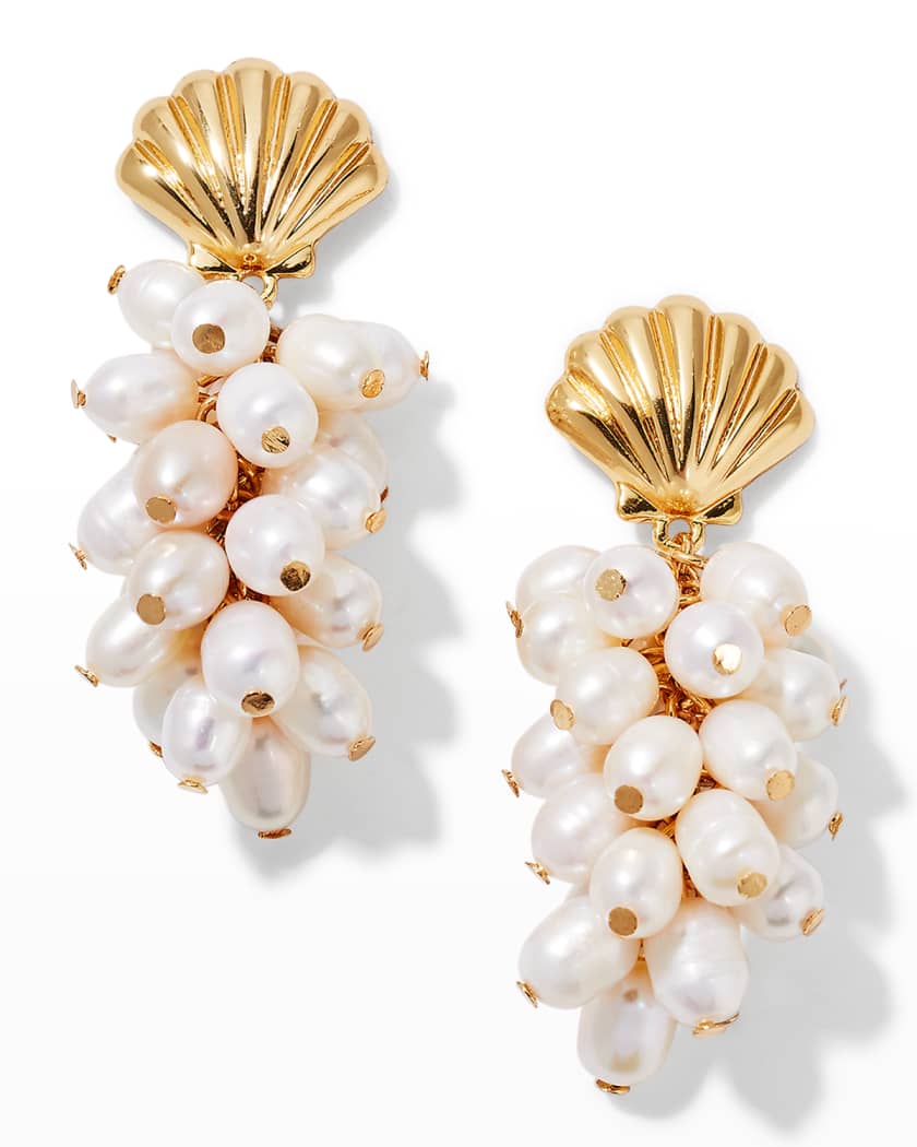 Kenneth jay lane shell earrings deals