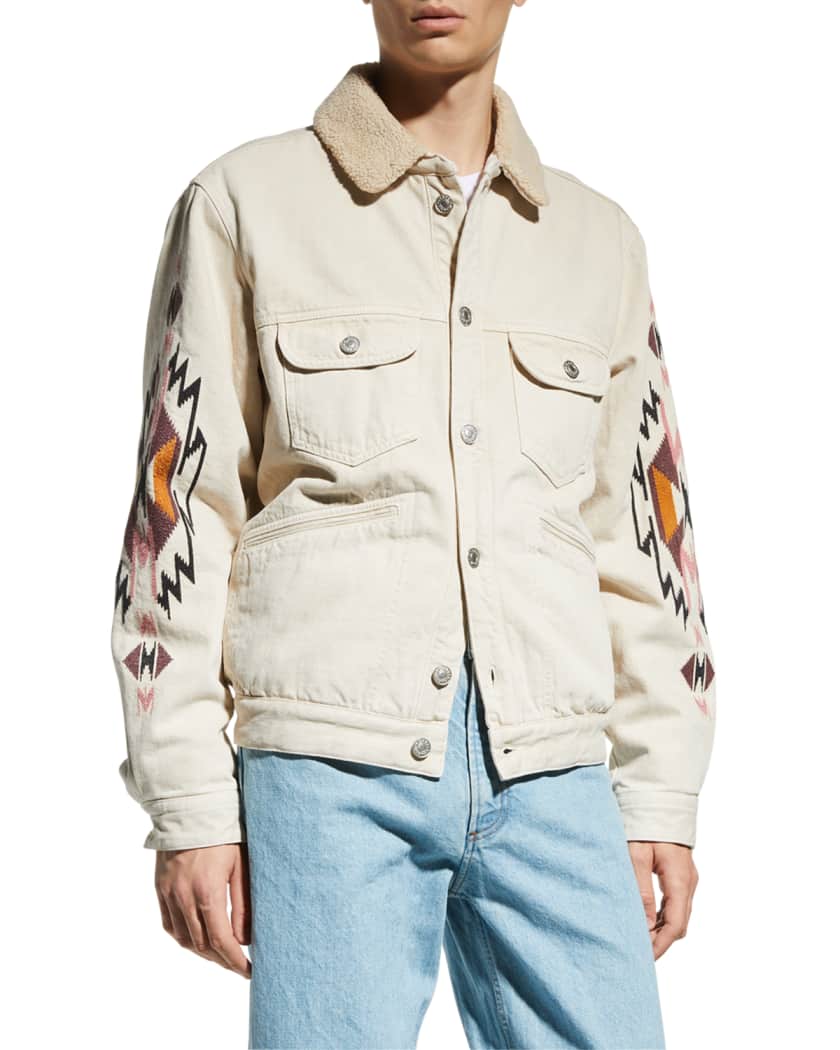 Discrepantie Editie Richtlijnen Isabel Marant Men's Jenson Embroidered Denim Jacket | Neiman Marcus