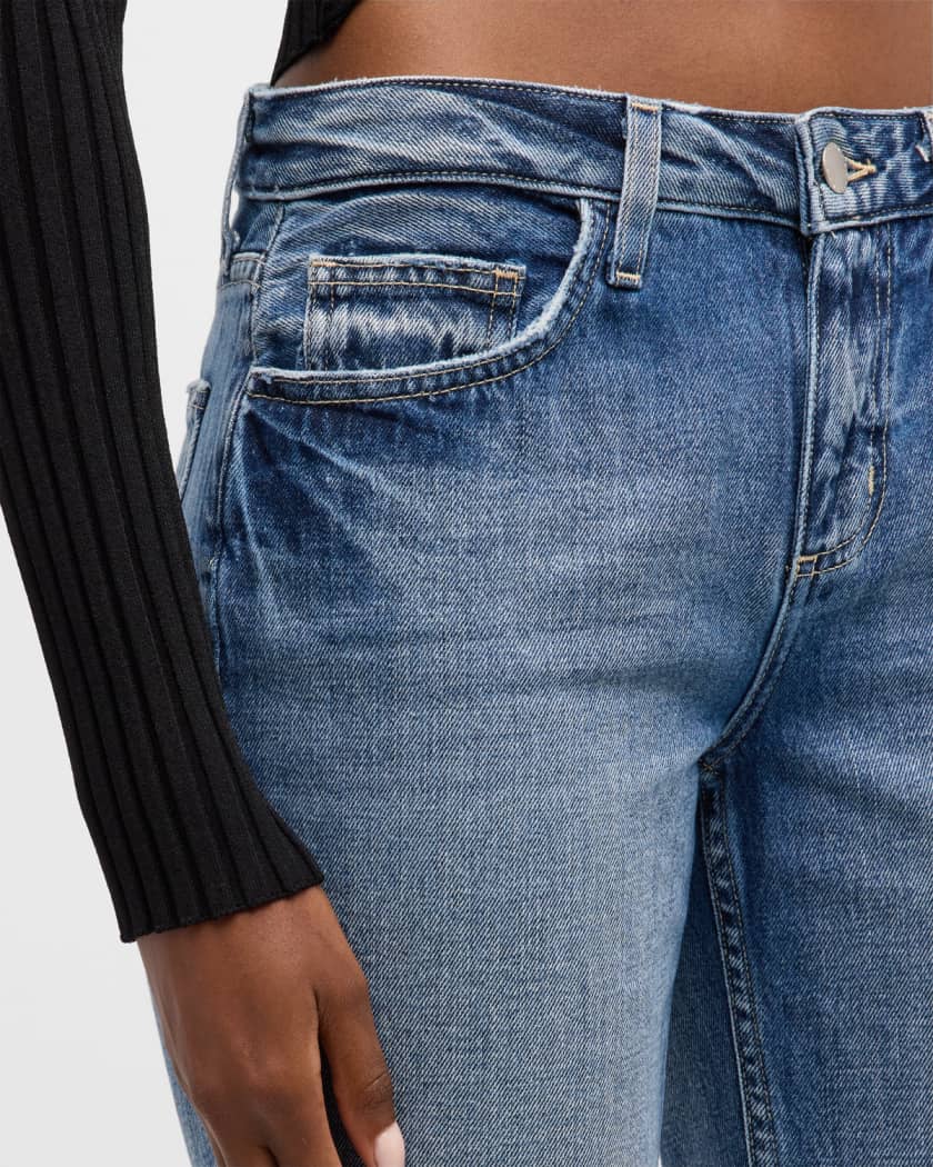 L'Agence Milana Low-Rise Cropped Straight Jeans | Neiman Marcus