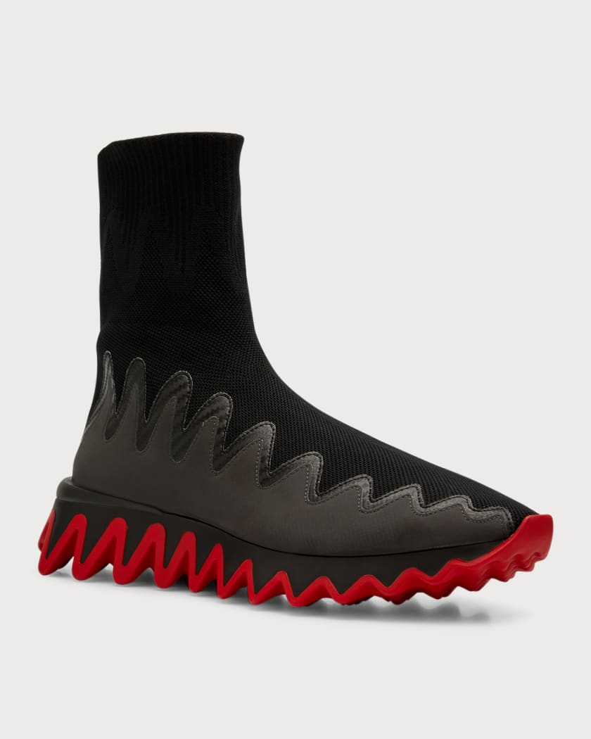 Christian Louboutin Kids' Mini Sharky Sock Sneaker In Version