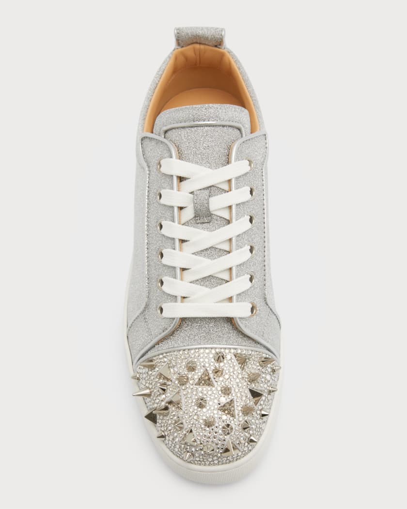 Christian Louboutin Louis Spiked Leather Sneakrs in White for Men