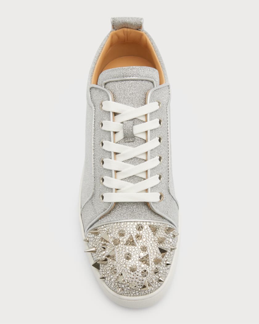 Louis Junior Spikes Sneakers in White - Christian Louboutin