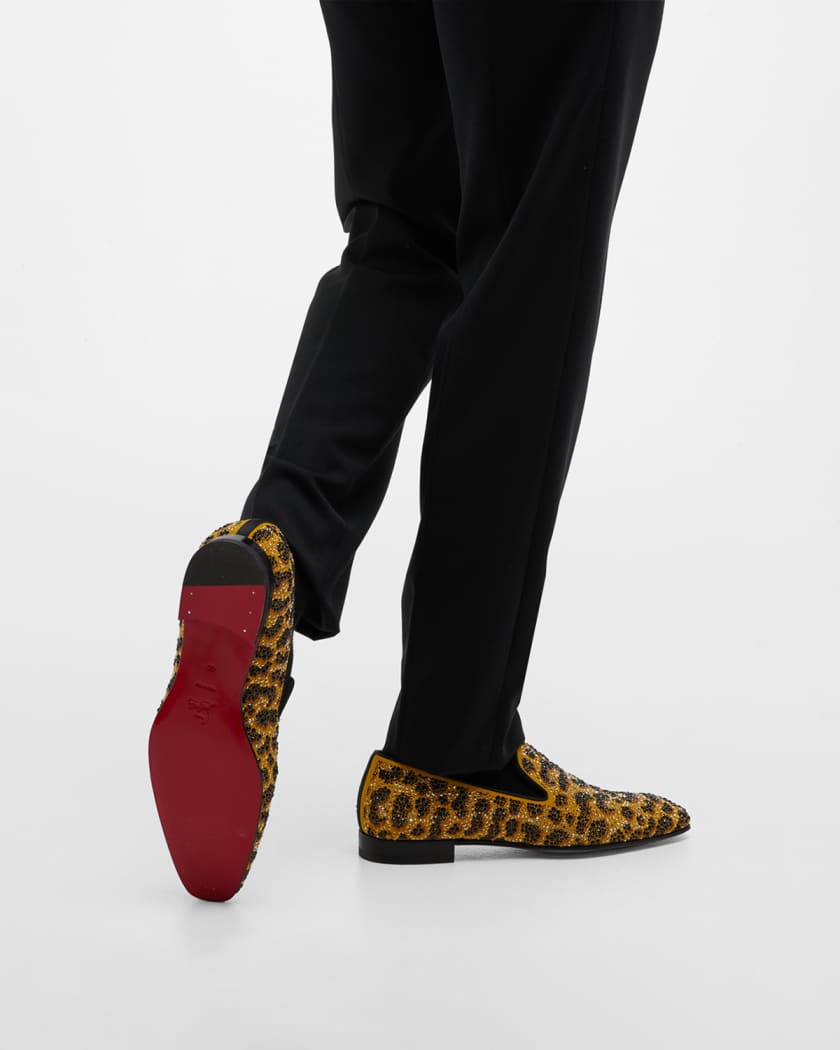 Christian Louboutin High Top Leopard Print With Spikes Flats Men