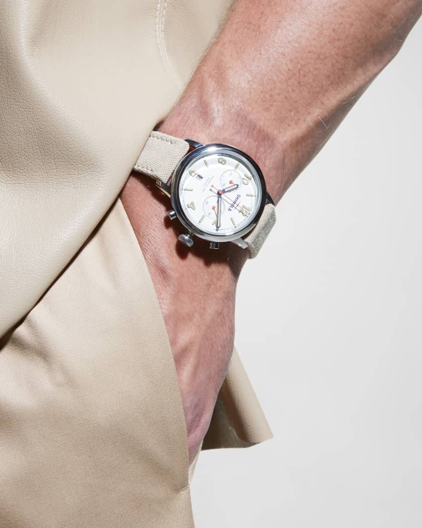Men's The Traveler Chrono Canvas Watch, 42mm