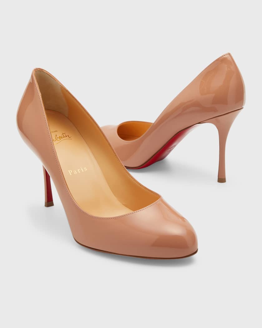 Christian Louboutin Dolly Patent Red Sole Pumps In Piou Piou
