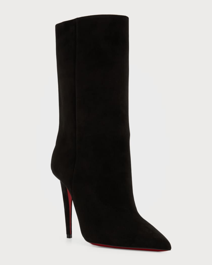 Christian Louboutin Astrilarge Botta Red Sole Two-Tone Leather Knee-High  Boots in 2023