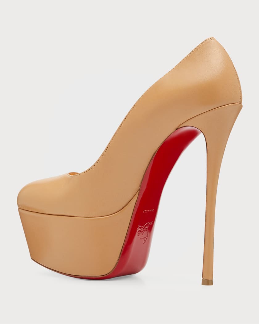 Christian Louboutin Dolly Leather Red Sole Platform Pumps