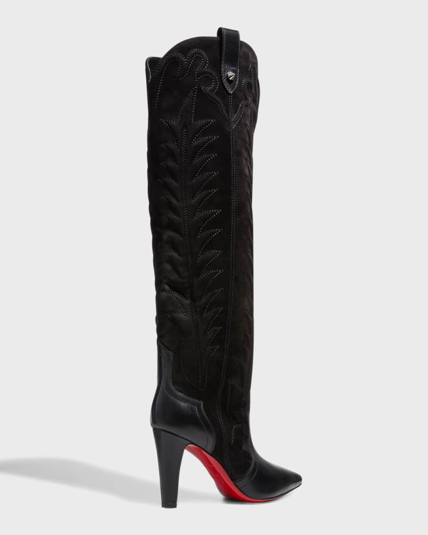 Santia Botta Mixed Leather Red Sole Boots