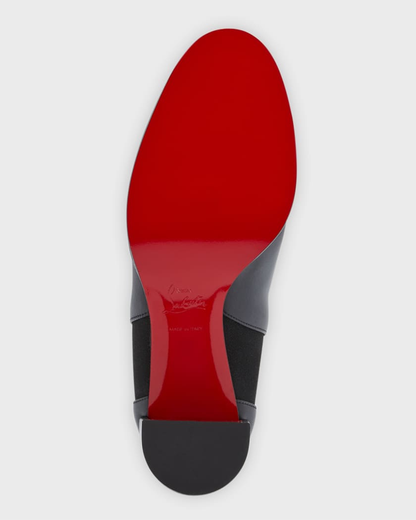 Leather Buckle Red Sole Booties