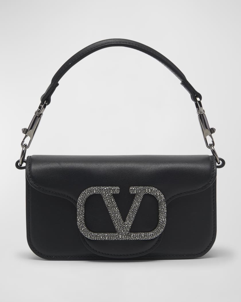V Sling Small Leather Tote Bag in Black - Valentino Garavani