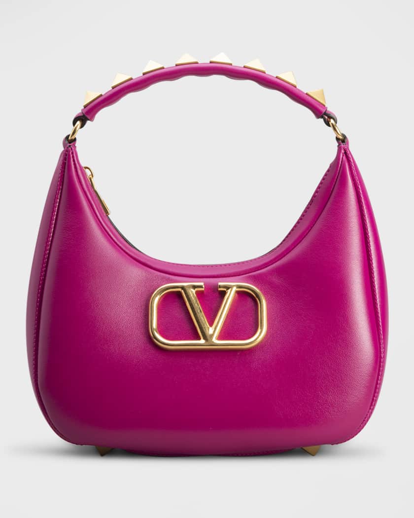 Valentino Garavani VLOGO Roman Stud Zip Calfskin Bag | Neiman Marcus