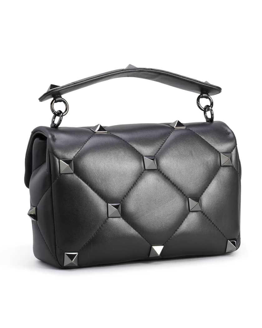 Valentino Garavani Large Roman Stud Leather Shoulder Bag - ShopStyle