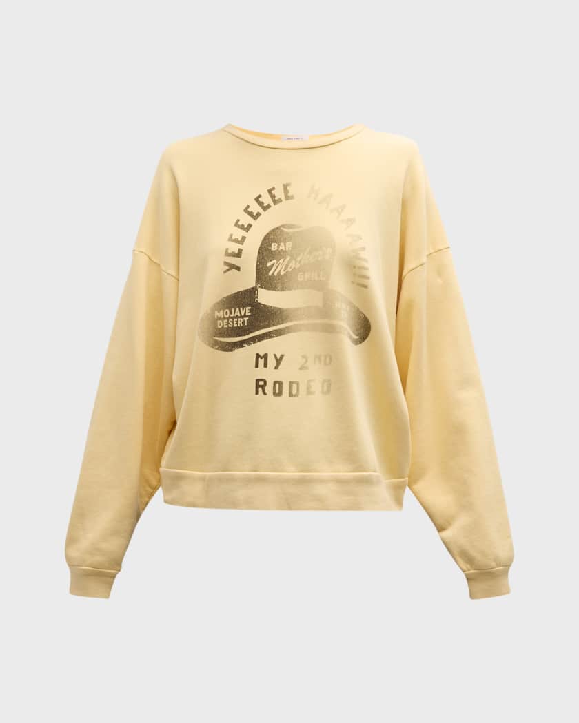 MOTHER The Drop Square Graphic Crewneck Sweatshirt Neiman Marcus