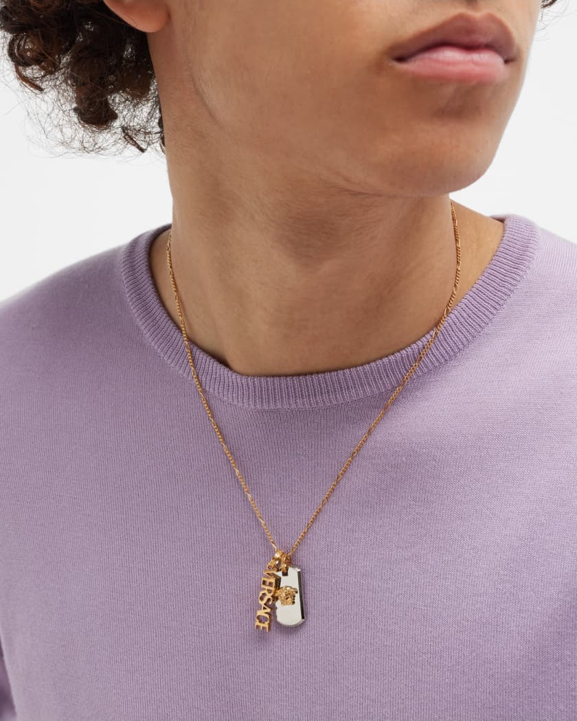 Versace men s gold store necklace with pendant