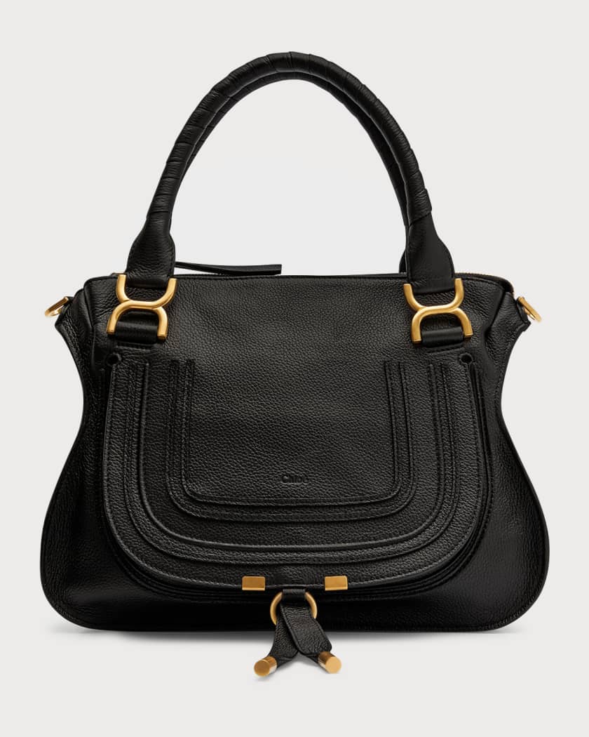 Chloe Marcie Medium Double Carry Satchel Bag in Grained Leather Neiman Marcus