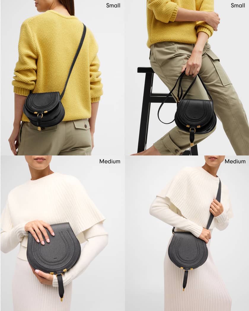 ショルダーバッグ・ポシェット CHLOE SMALL MARCIE LEATHER BAG Chloé Small Marcie Saddle Bag In Grained Leather in Tan