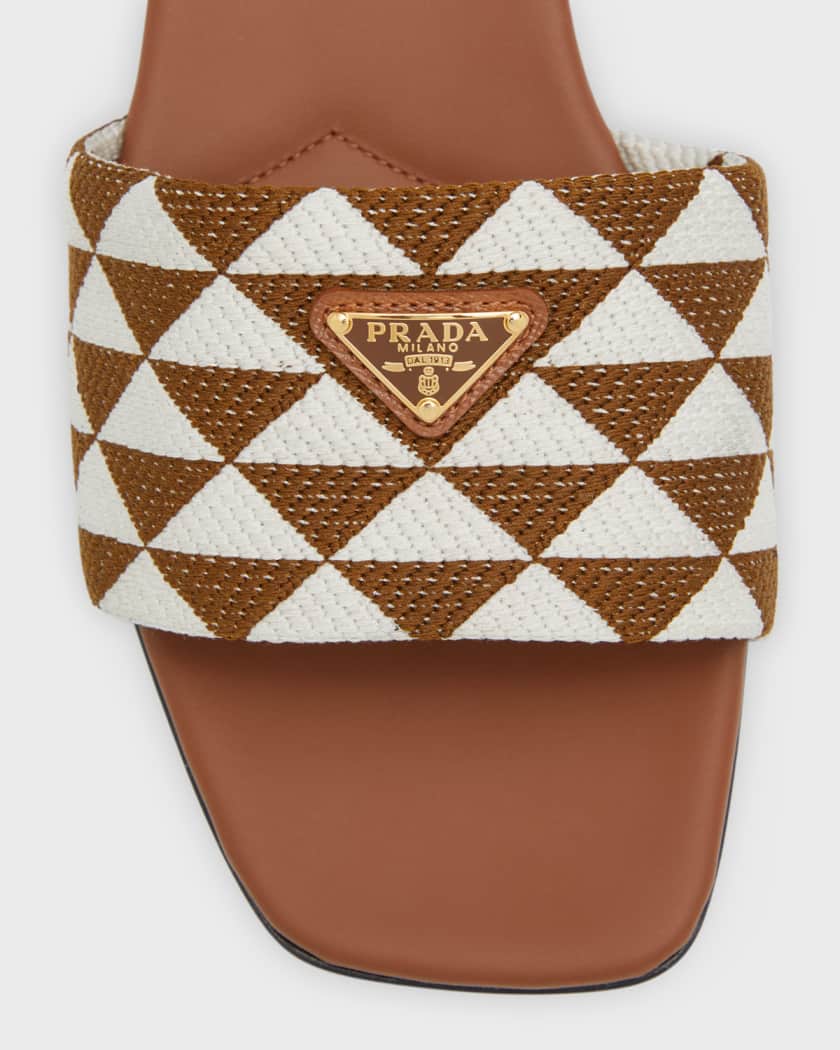 Triangle Jacquard Flat Sandals