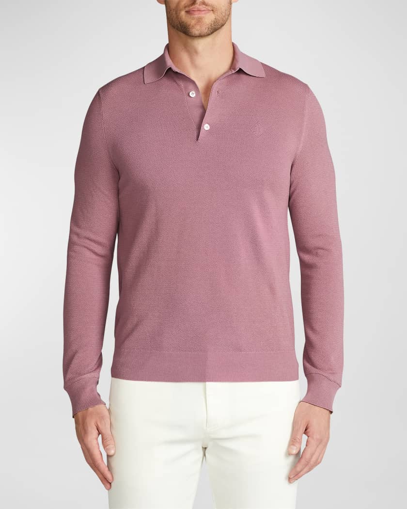 Ralph Lauren Purple Label Men's Deco Silk-Cotton Polo Shirt ...