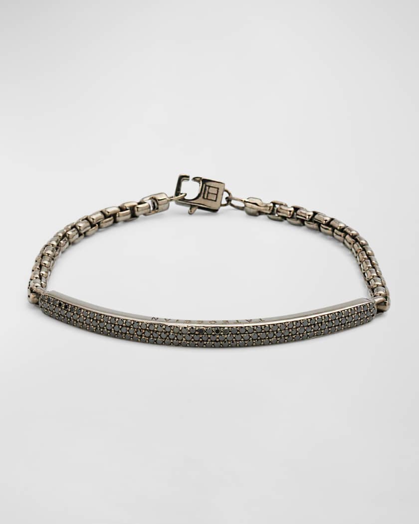 Tateossian Men s Pav Black Diamond Chain Bracelet Medium