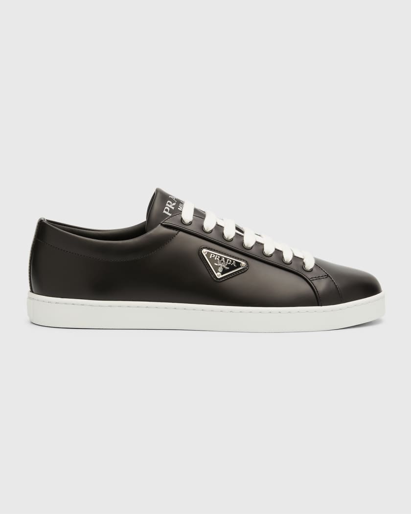 Prada Men's Allaciate Spazzolato Rois 1 Low-Top Leather Sneakers | Neiman  Marcus