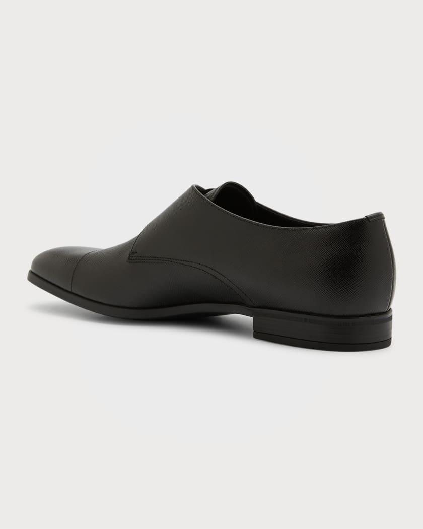 Christendom compileren huren Prada Men's Saffiano Leather Monk Strap Loafers | Neiman Marcus