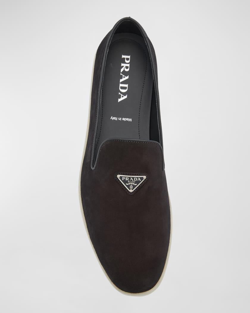 Prada velvet online loafers