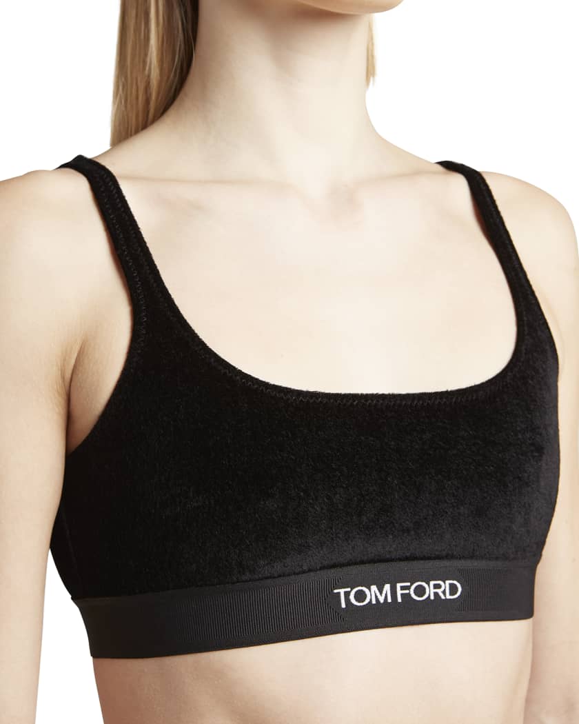 Logo velvet bra in black - Tom Ford