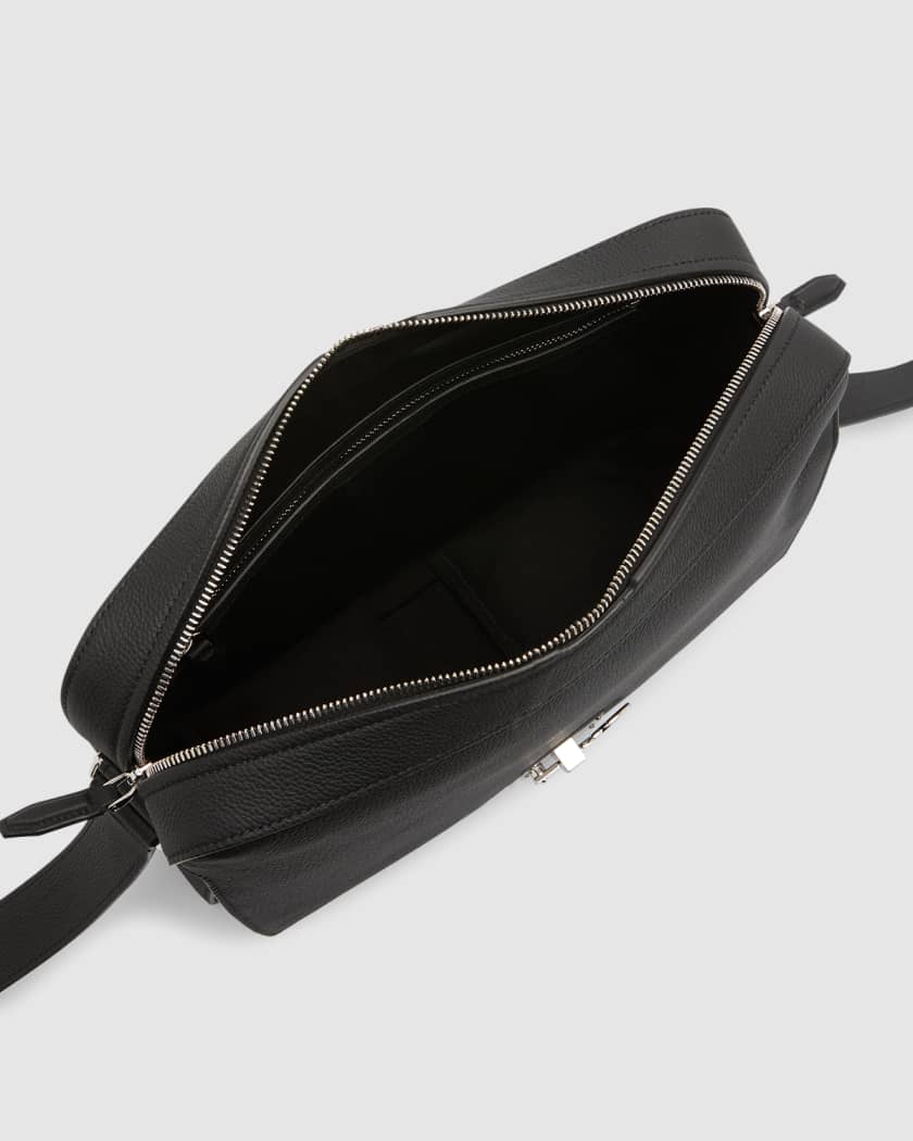 FERRAGAMO Full-Grain Leather Messenger Bag for Men