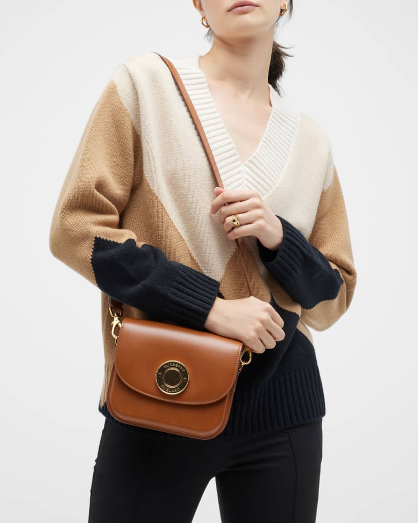 Burberry Note Small Leather Saddle Shoulder Bag | Neiman Marcus