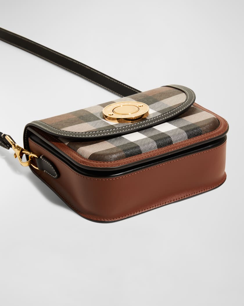 BURBERRY: Elisabeth bag in coated fabric with Dark Birch print - Brown