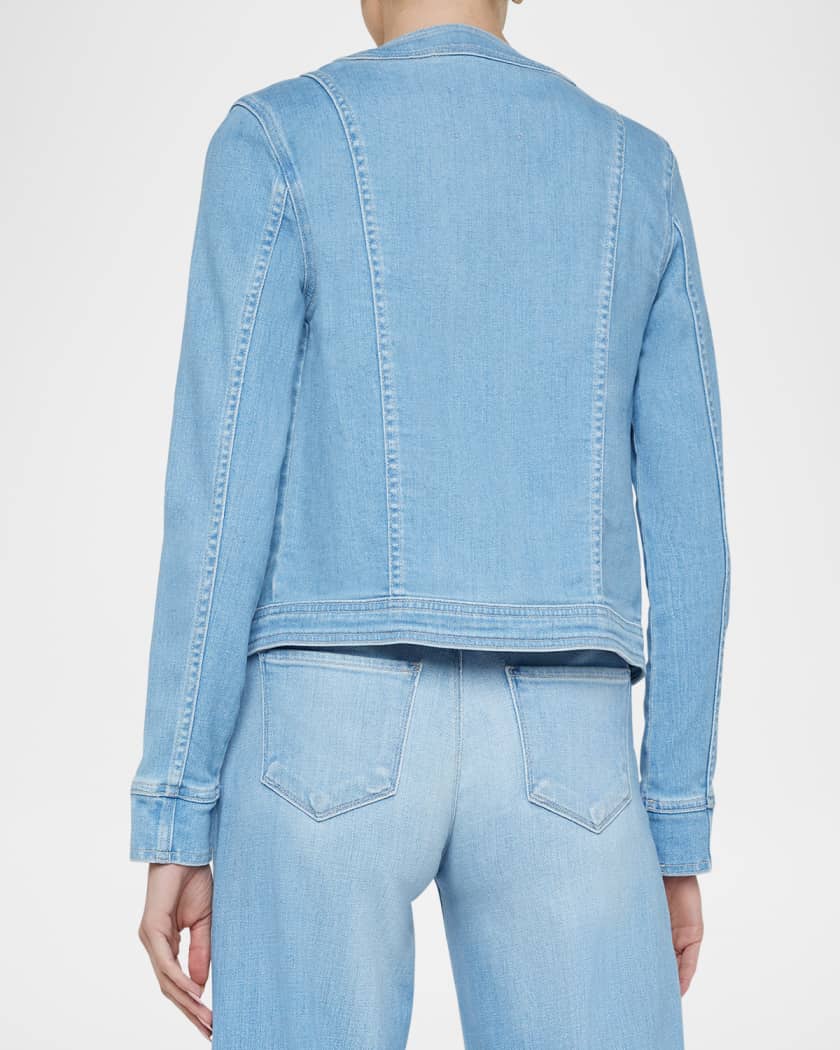 Yari Faded Collarless Denim Jacket