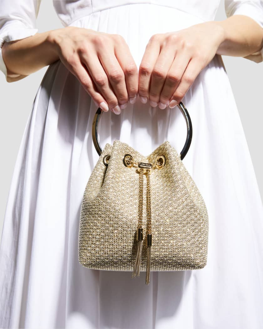 Bon Bon Metallic Top-Handle Bucket Bag