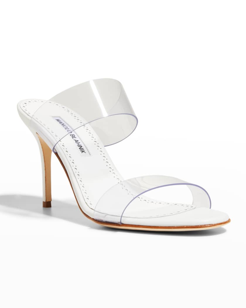Scolto Clear Two-Band Slide Sandals