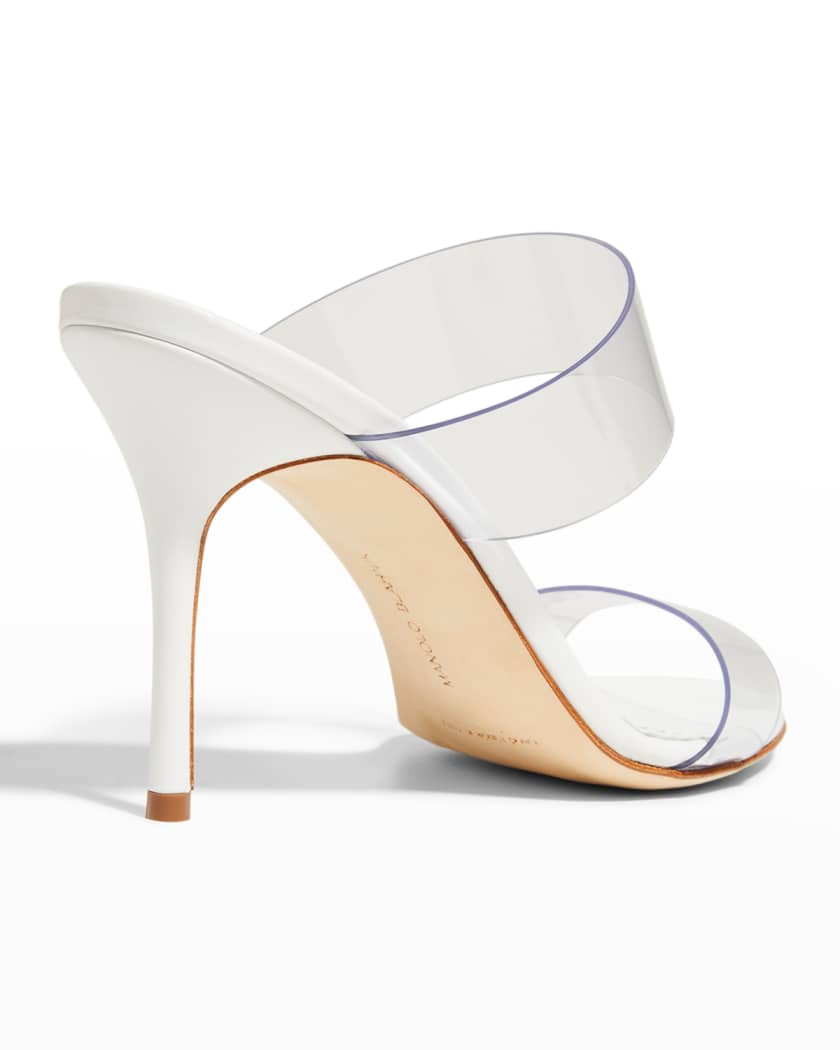 Scolto Clear Two-Band Slide Sandals