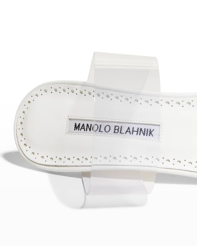 Scolto Clear Two-Band Slide Sandals