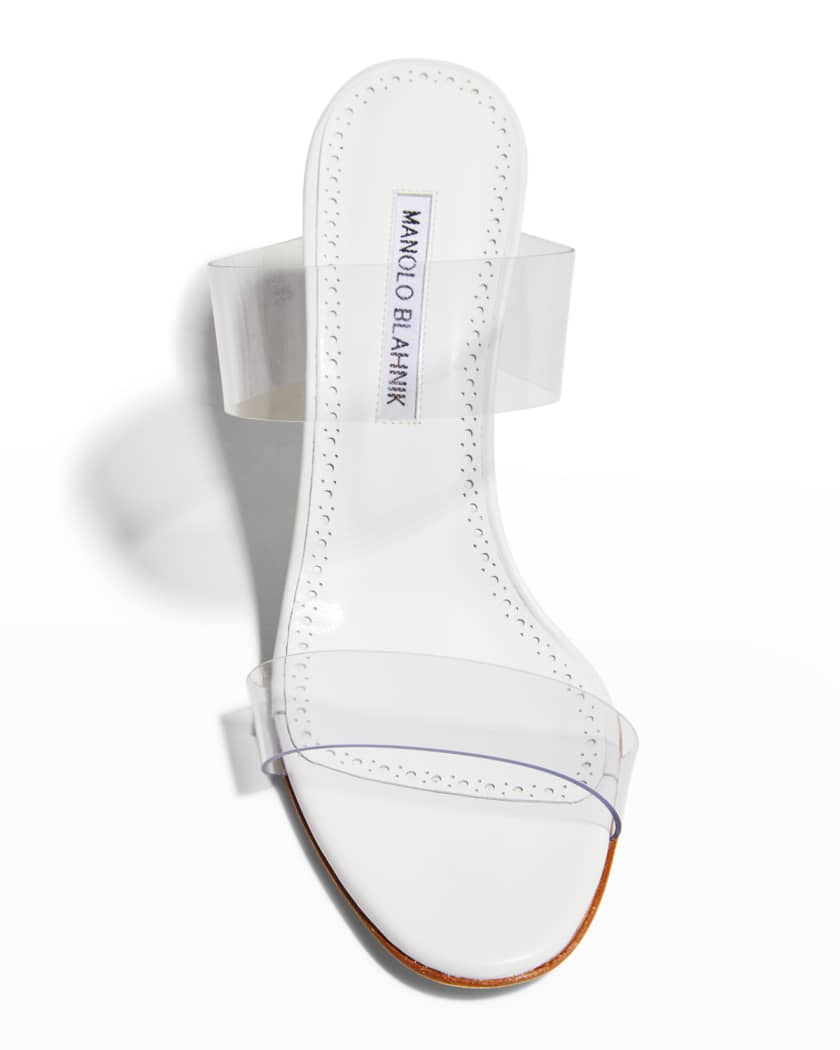 Scolto Clear Two-Band Slide Sandals
