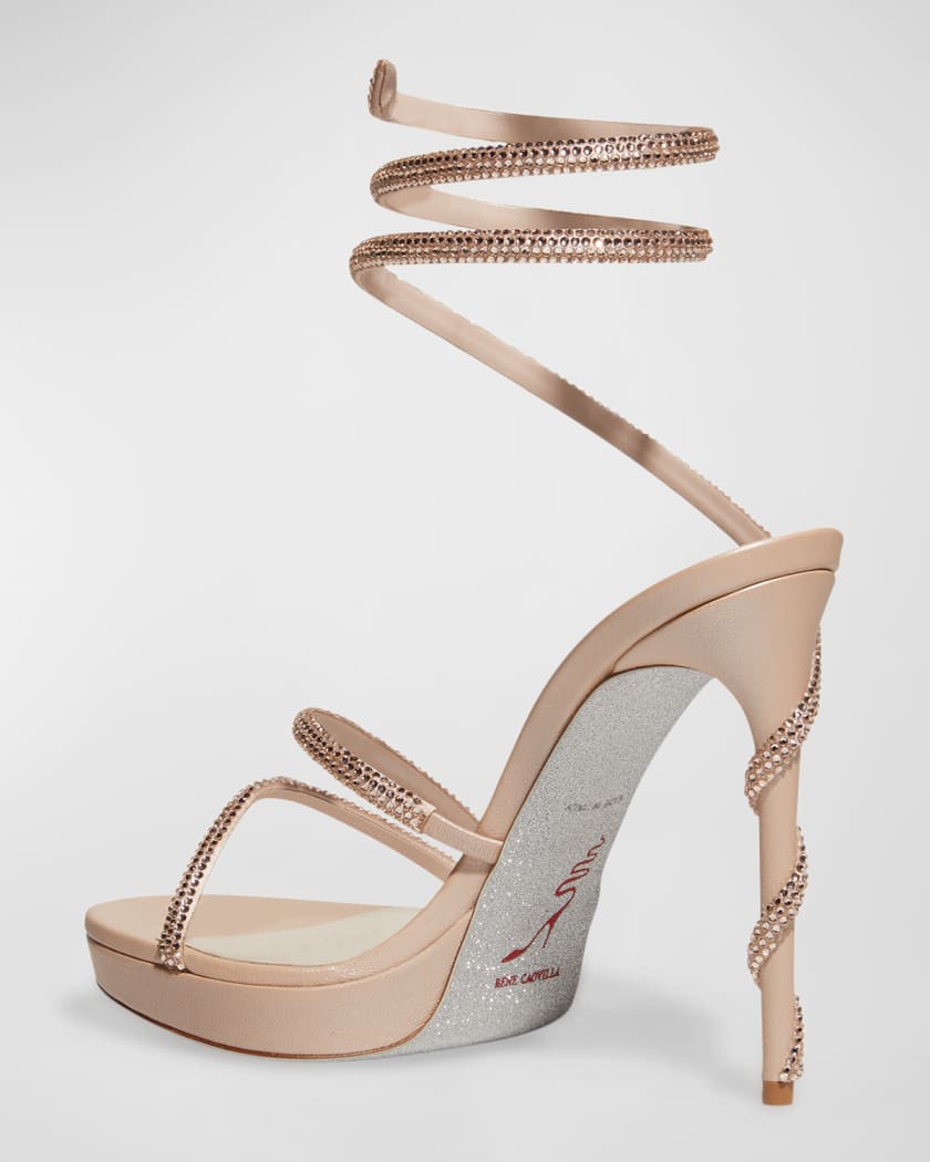 120mm Margot Satin & Crystals Sandals