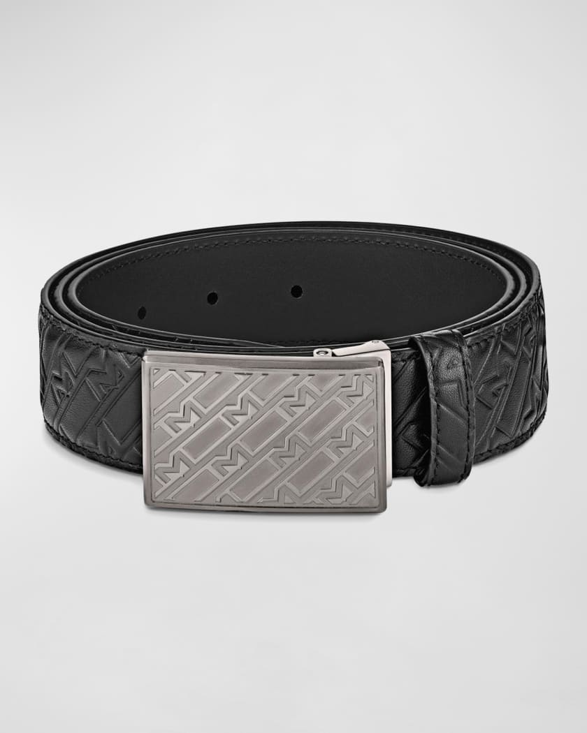 Montblanc Men's Plate Buckle Leather Belt