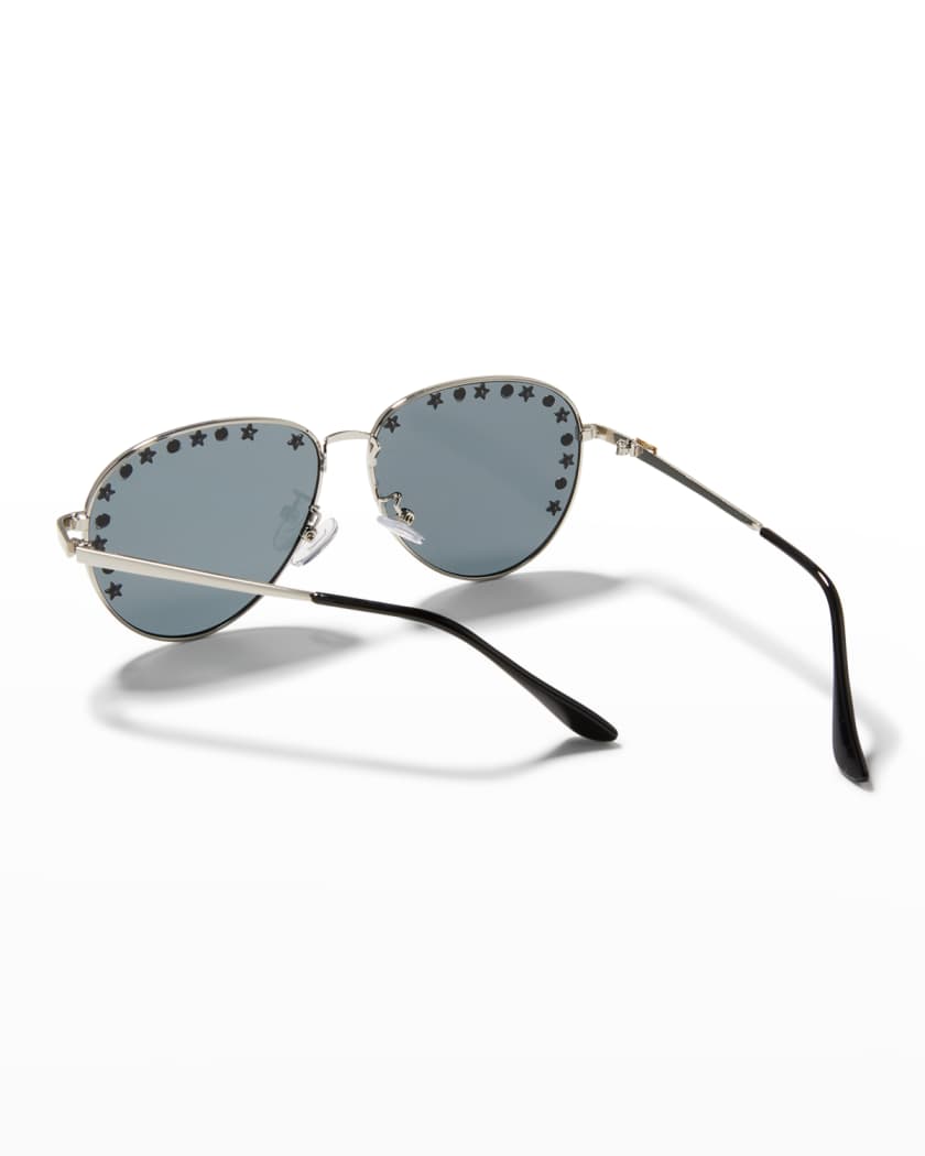 Louis Vuitton Black/Silver The Party Aviator Sunglasses Louis