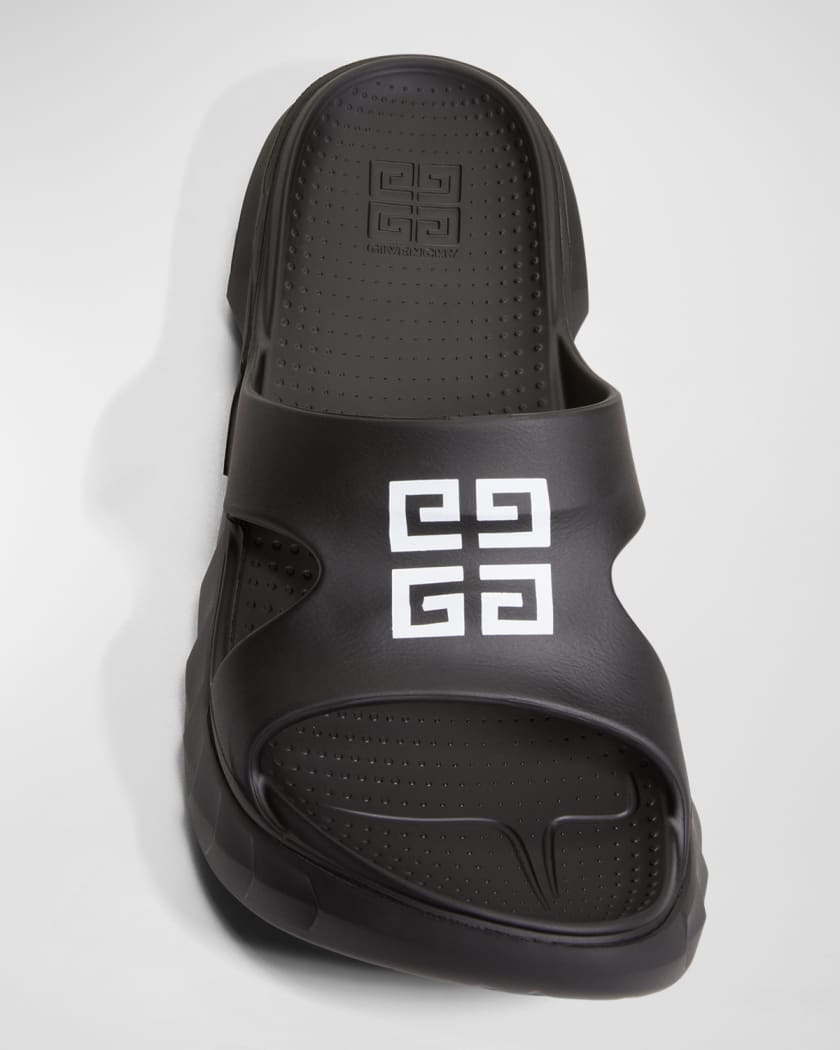 Givenchy Men s Marshmallow 4G Rubber Slide Sandals Neiman Marcus